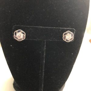 Sterling silver and cubic earrings